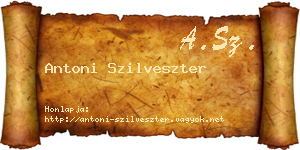 Antoni Szilveszter névjegykártya