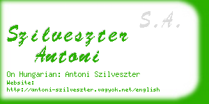 szilveszter antoni business card